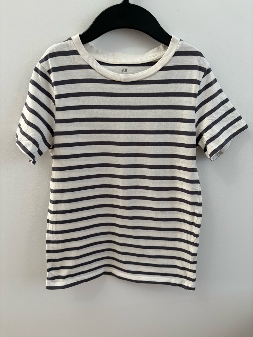 H&M Kids Black and White Striped Short Sleeve Tee